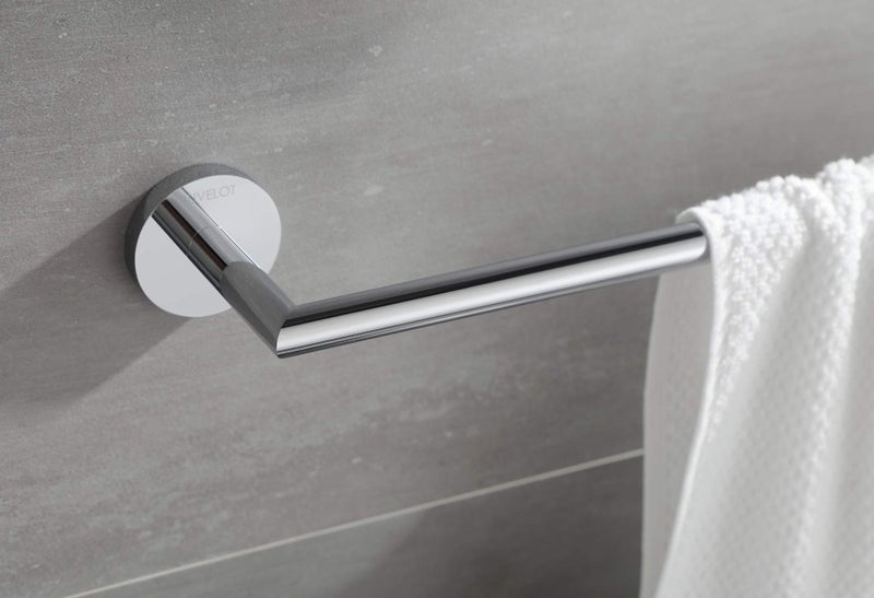 BUVELOT Towel Racks for Bathroom, Chrome Towel Bar, Wall Mounted Towel Holder, Modern Hotel Style Bath Towel Rail, Brass, 077070-CR Leo Series - Image 1